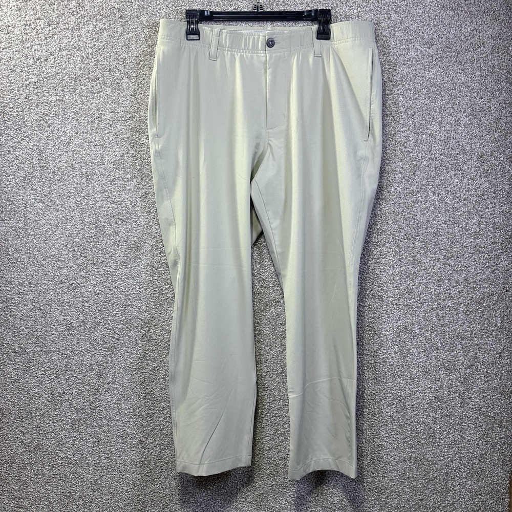 Under Armour Pants Mens 36x30 Beige Stretch Golf Khakis Elastic Waist Casual - Picture 6 of 8